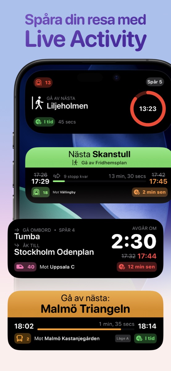 Live Activity på låsskärmen